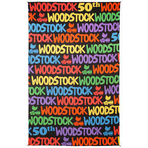 Woodstock 50th Anniversary Linear Logo Tapestry 60x90" by Sunshine Joy